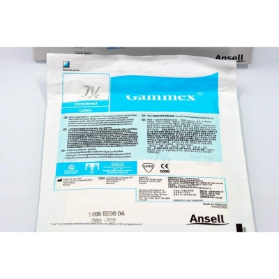 Перчатки латексные хирургические стерильные опудренные Gammex PWD (1 пара)