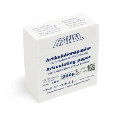 Бумага артикуляционная для первой стадии проверки Hanel Articulating Paper 200 мкм (300 полосок)