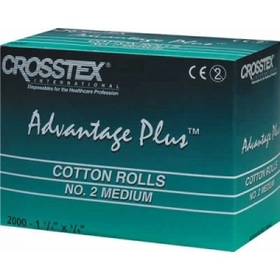 Ватные валики стоматологические фигурные Cotton Rolls Advantage №2 (2000 шт.)