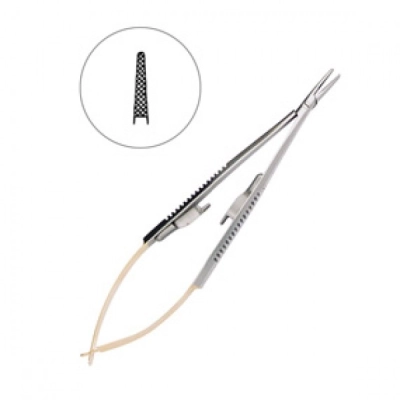 Иглодержатель микрохирургический прямой CastroviejoTC, 14,0 см