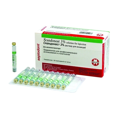 Раствор для инъекций Scandonest 3 % (50 карпул по 1,8 мл)